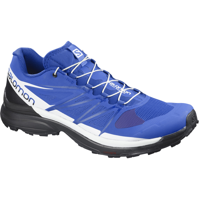 SALOMON UK WINGS PRO 3 - Mens Trail Running Shoes Blue/White/Black,MEZL04692